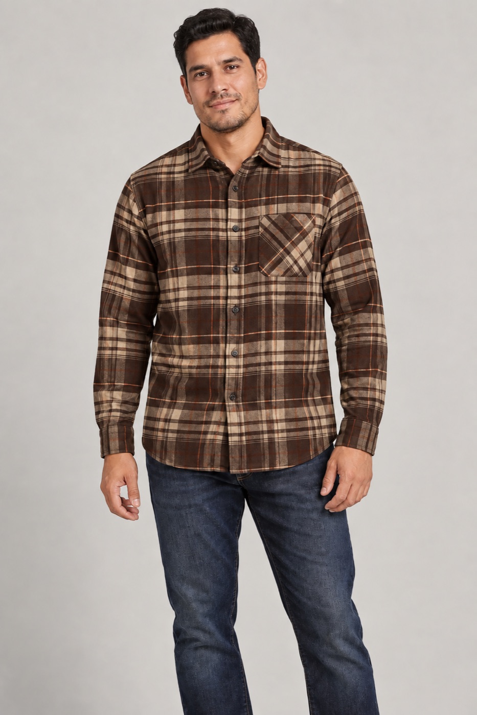Rust and cream flannel shirt